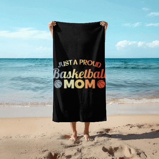 Funny Basketball Mom Beach Towels