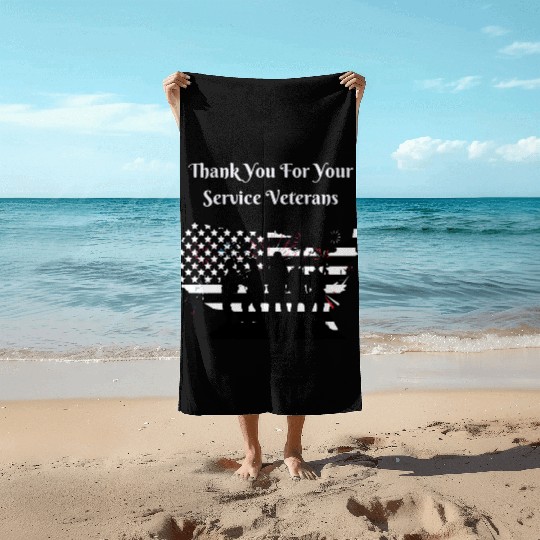 Thank You For Your Service Veterans day US Army Beach Towels