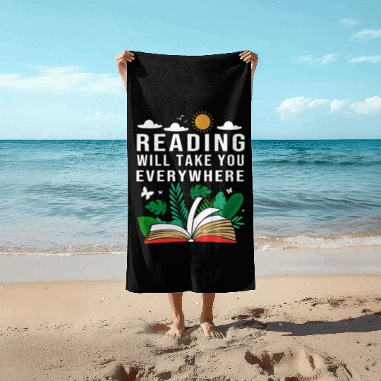 Reading Teacher Librarian Read Book Beach Towels