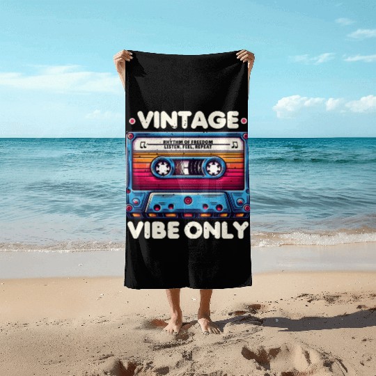 Vintage Cassette Tape Design Beach Towels