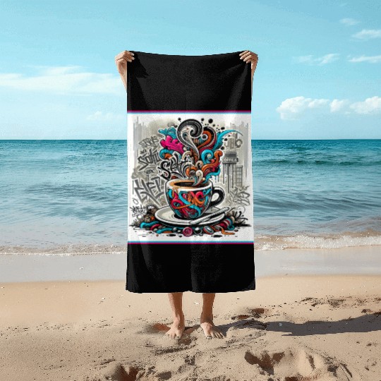 Espresso Graffiti Beach Towels