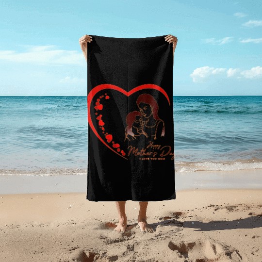 Mother & Daughter Love Heart Mother’s Day Beach Towels