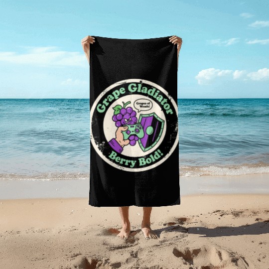 Grape Gladiator Berry Bold Gamer Beach Towels