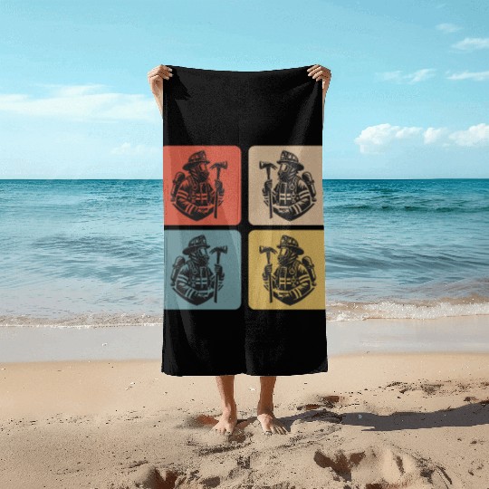 Fire Brigade - Heroes In Action Beach Towels