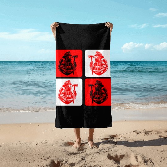 Fire Brigade - Courage In Action Beach Towels