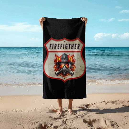 Fire Brigade Coat Of Arms Beach Towels