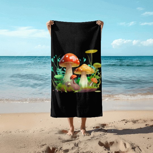 Funky Fungi – Nature’s Neon Wonder Beach Towels