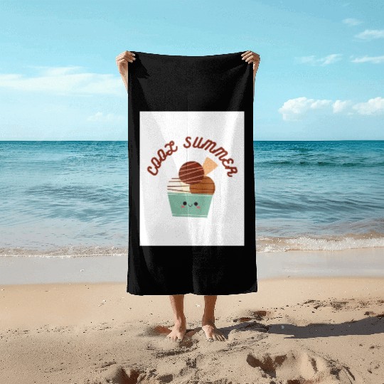 Cool Summer Vibes Ice Cream Beach Towels