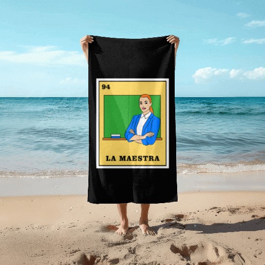 Mexican Lottery La Maestra Beach Towels