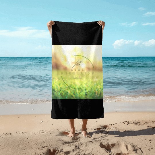 The Kind Rebellion – Grass & Sun Logo (2025) Beach Towels