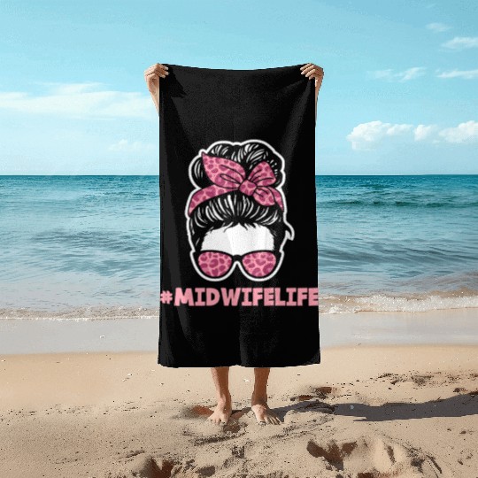 Midwife Life Leopard Print Style Beach Towels
