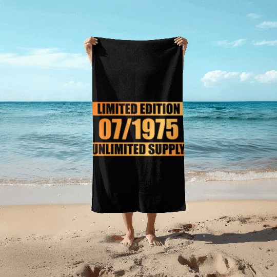 50th birthday Limited Edition - ꝏ Supply 07/1975 Beach Towels