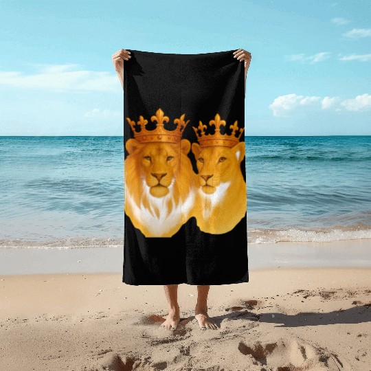 Royal Bond: The King & Queen of the Wild Beach Towels