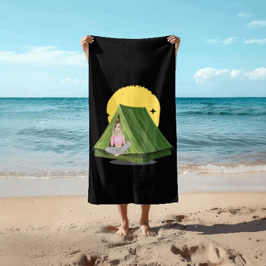 Camper Girl - I Make Tents Look Good Beach Towels