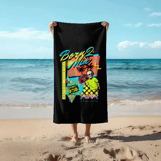 Born 2 Mix 90s Nostalgia Design Beach Towels