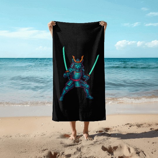 Legendary Samurai Cat – Epic Warrior Design” Beach Towels