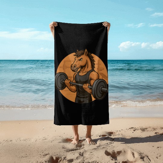 Horsepower Gains – Muscular Gym Horsa Design Beach Towels
