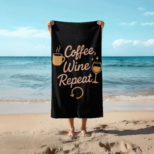 Single Mom Life Chaos Coordinator Wine Coffee Beach Towels