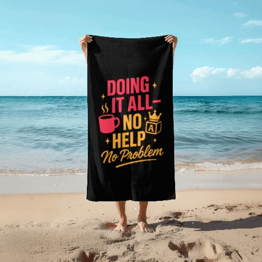 Single Mom Life Chaos Coordinator Wine Coffee Beach Towels