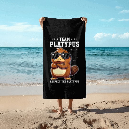 Funny Team Platypus Respect The Platypus Cool Beach Towels