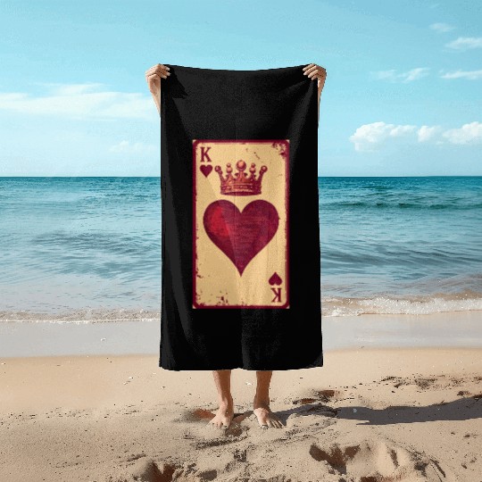 Vintage King of Hearts Beach Towels