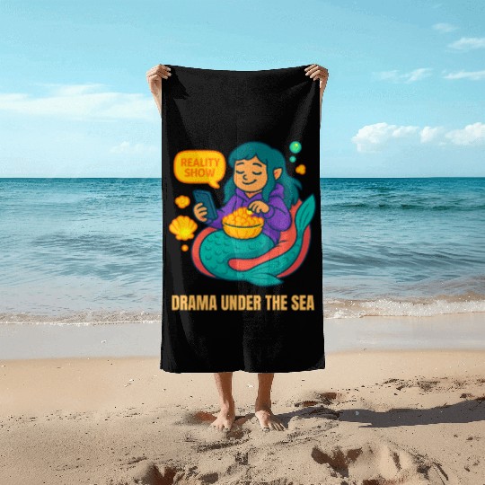 Drama Under the Sea Beach Towels