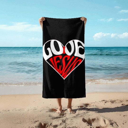 I love Jesus Beach Towels