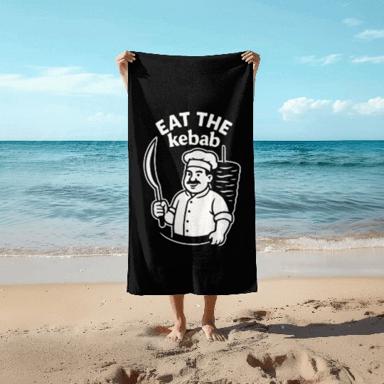 Eat the Kebab – Funny Doner Chef Beach Towels