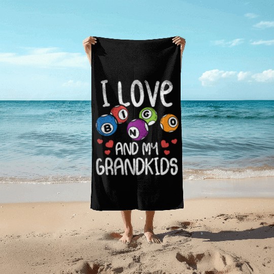 Bingo Lover Grandkids Pride Beach Towels