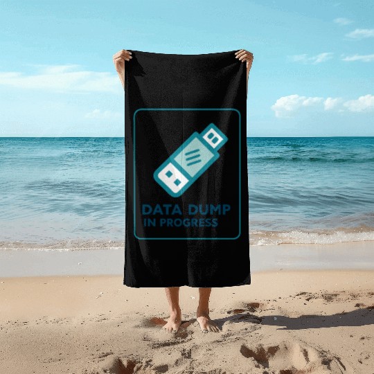 Data Dump In Progress USB Drive 2000s Beach Towels
