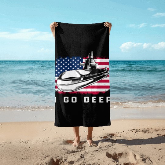 Patriotic American Submarine Veteran Beach Towels