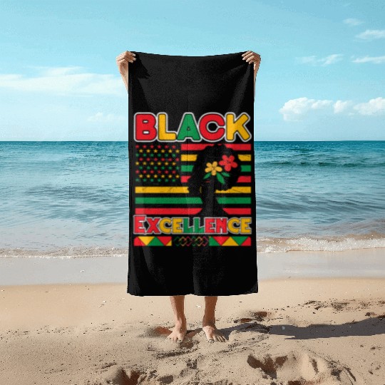 Black Pride Black Excellence Juneteenth Beach Towels