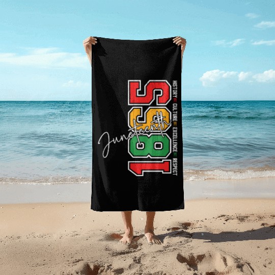 1865 Juneteenth Beach Towels
