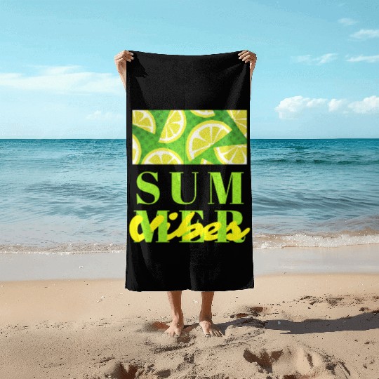 Lemon Fresh Summer Mood – Minimalist Citrus Art Beach Towels