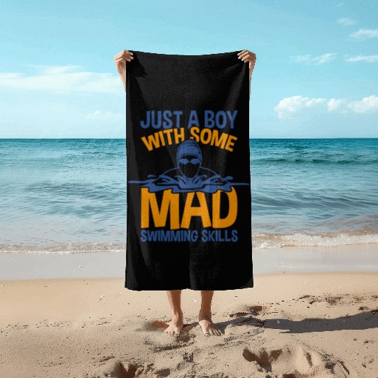 Just A Boy With Some Mad Swimming Skills Beach Towels