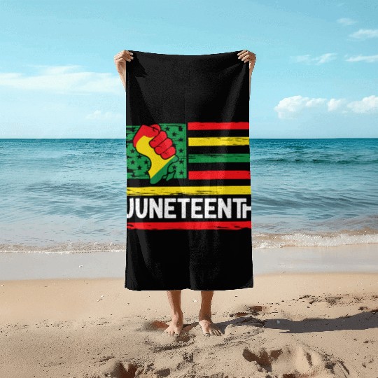 Freedom Day Juneteenth Black And Proud Beach Towels