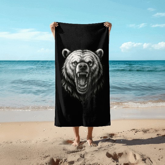 Fierce Roaring Bear Head Beach Towels – Bold Wilderness