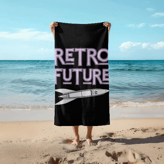 Retro Future Rocket Nostalgia Beach Towels