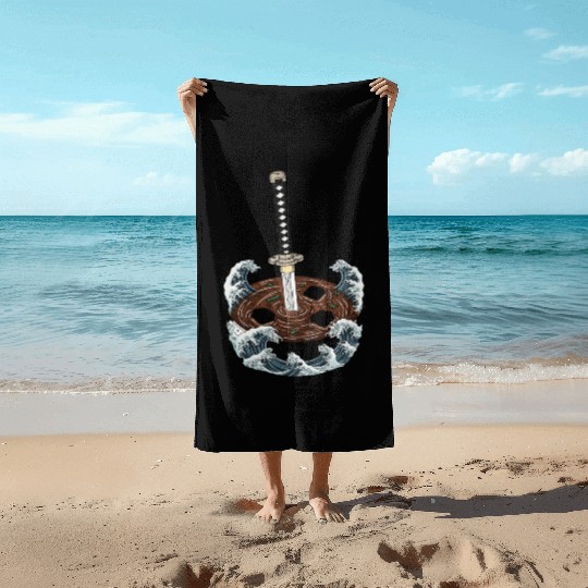 Katana Miso Bowl: Samurai Soup Beach Towels