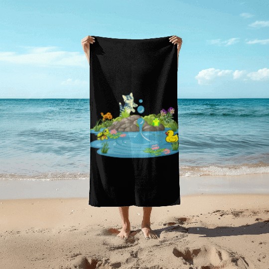 Life & Nature (At the pond) Beach Towels