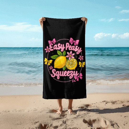 Preppy Lemon Summer Lemon Coquette Beach Towels