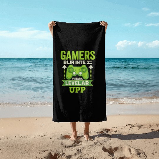 Gamers Don't Age, We Just Level Up - Embroidery Beach Towels