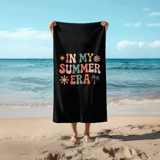 In My Summer Era Groovy Last Day of School Teacher Beach Towels