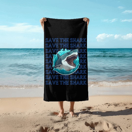 Guardian Shark Depths Vigilance Art Beach Towels
