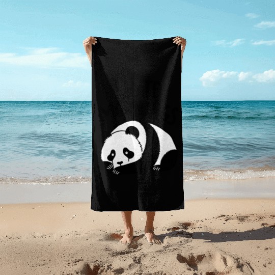 Panda I Hate Mornings Saying Beach Towels