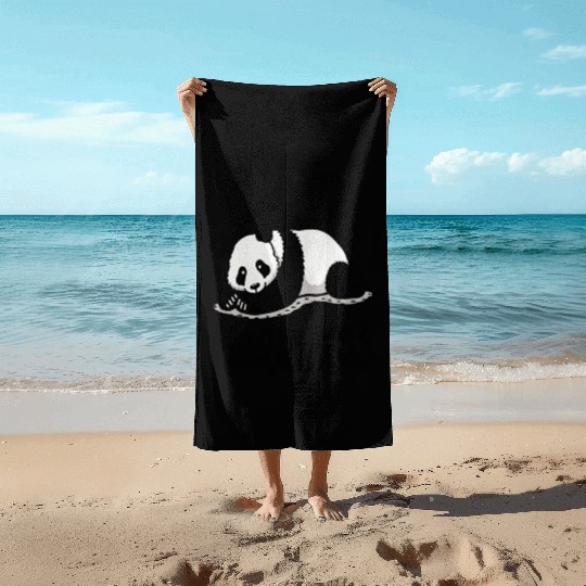 Panda I Hate Mornings Saying Beach Towels
