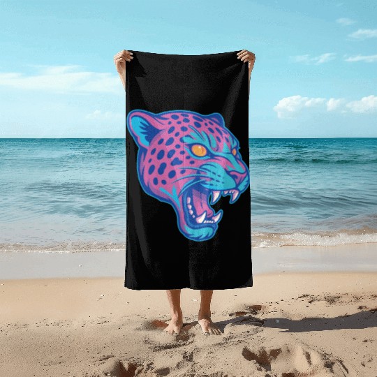 Jaguar pastel Beach Towels