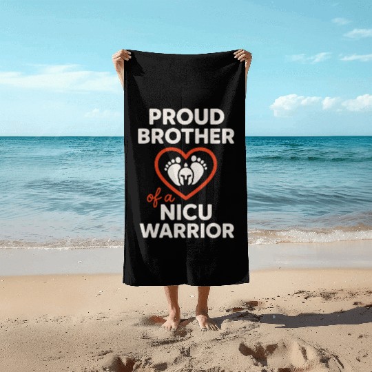NICU Sibling Preemie Big Brother Big Sister Beach Towels