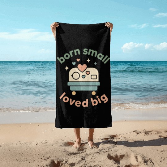 NICU Sibling Preemie Big Brother Big Sister Beach Towels