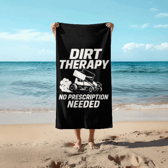 Sprint Car Racing Dirt Track Speed Oval Race Beach Towels